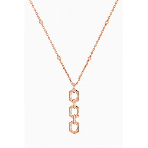 Damas - Links Diamond Pendant Necklace In 18kt Rose Gold