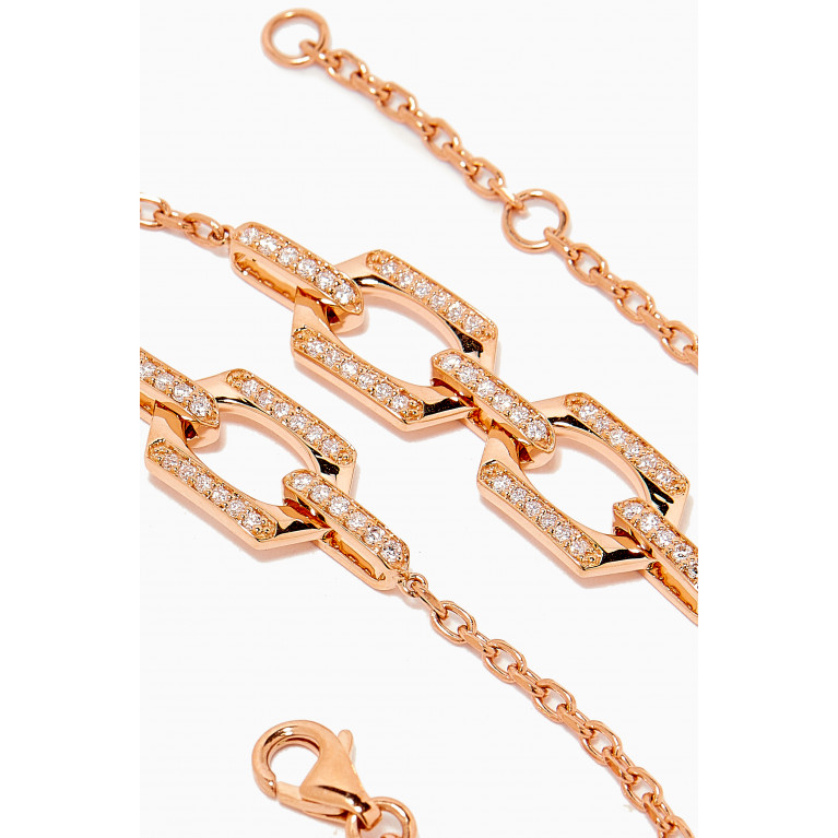 Damas - Links Trio Diamond Bracelet In 18kt Rose Gold