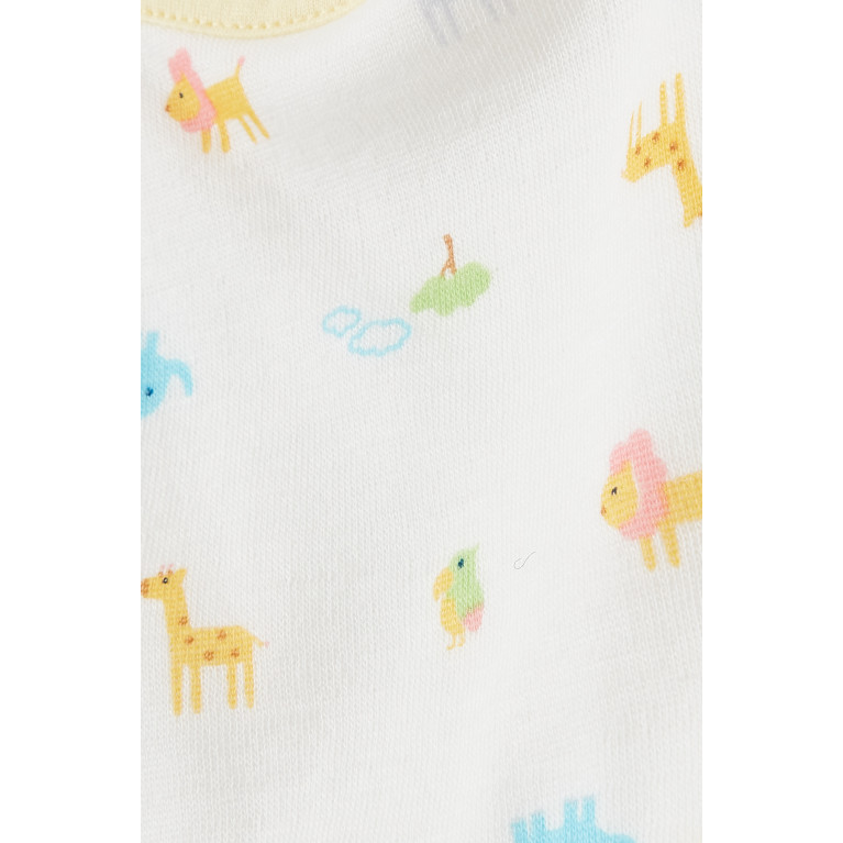 Miki House - Animal Printed Bib in Cotton Multicolour