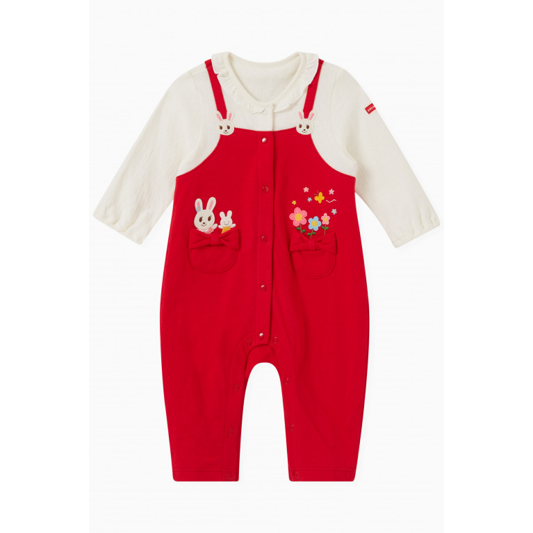 Miki House - Bunny Logo Romper in Cotton