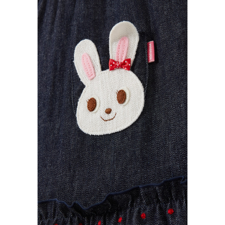Miki House - Twin Bunnies Embroidered Dress in Cotton