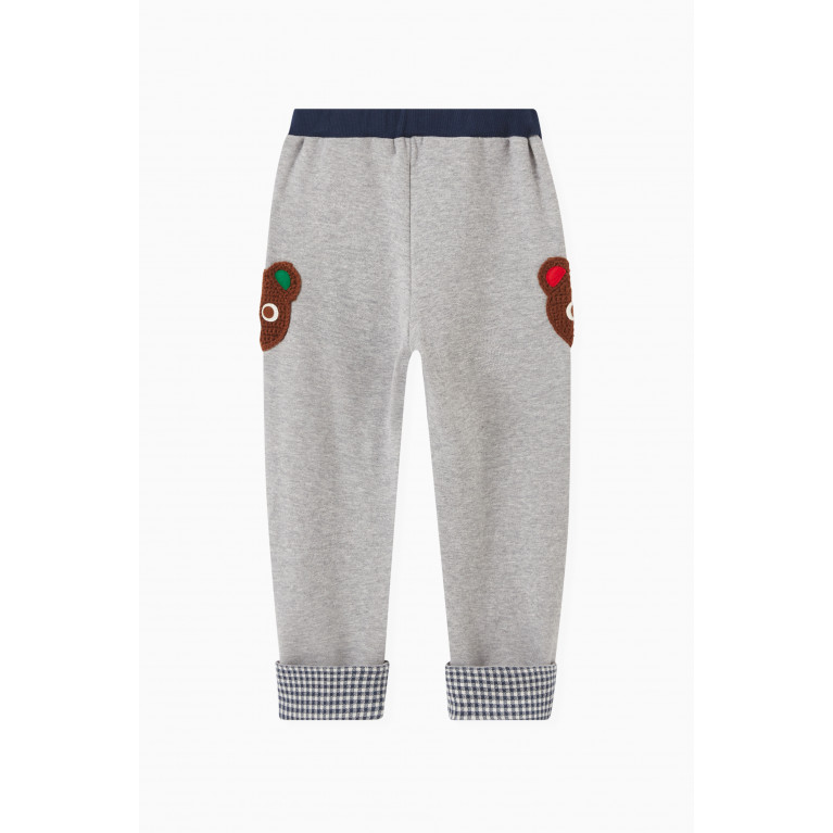 Miki House - Teddy Patched Trousers in Cotton-blend Grey