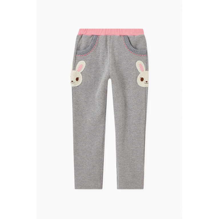 Miki House - Miki House - Bunny Patch Pants in Cotton-blend Pink