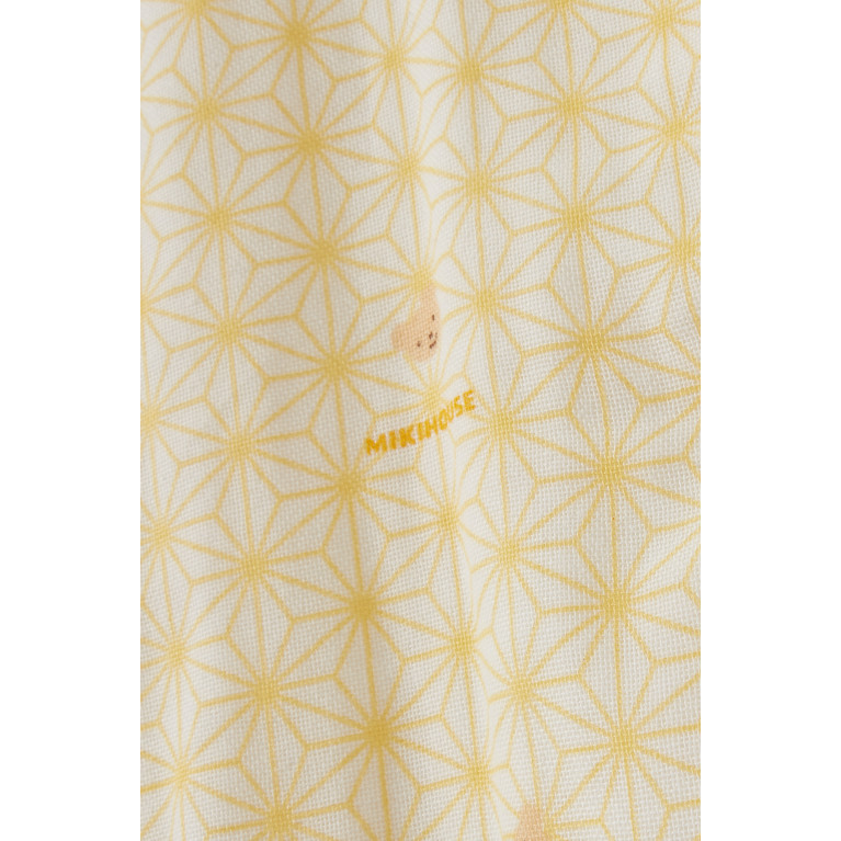 Miki House - Animal-print Sleeper in Gauze Yellow