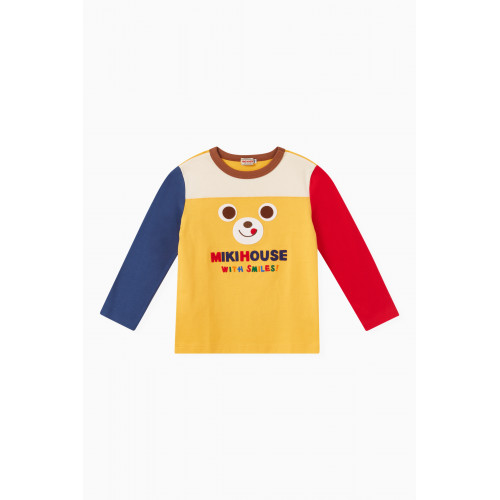 Miki House - Bear Logo Print T-shirt in Cotton-blend