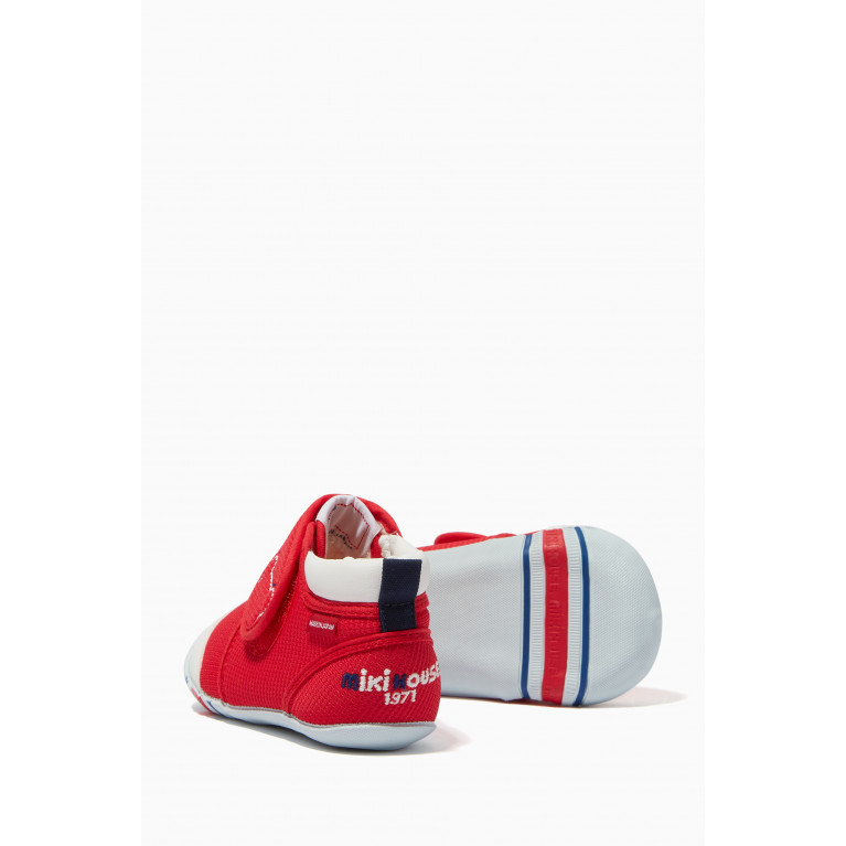 Miki House - Bear Velcro Sneakers in Mesh Red