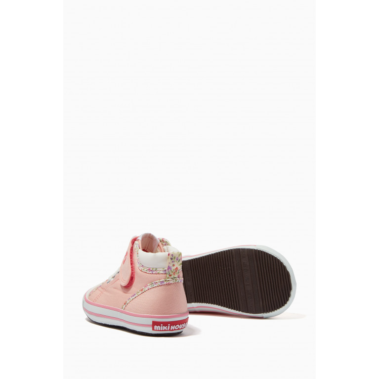 Miki House - Colour-block Velcro Sneakers in Canvas Pink