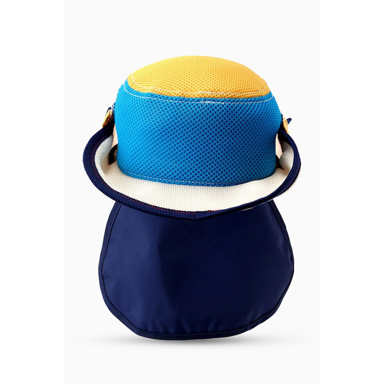 Miki House - Colour-block UV Drawstring Hat in Mesh