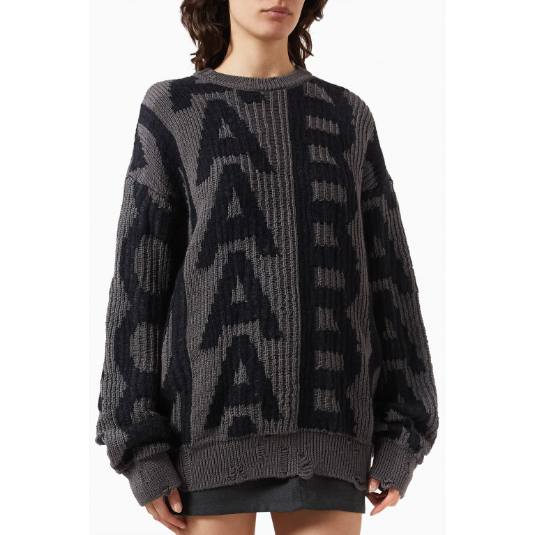 Marc Jacobs - Monogram Distressed Sweater in Wool-blend Knit