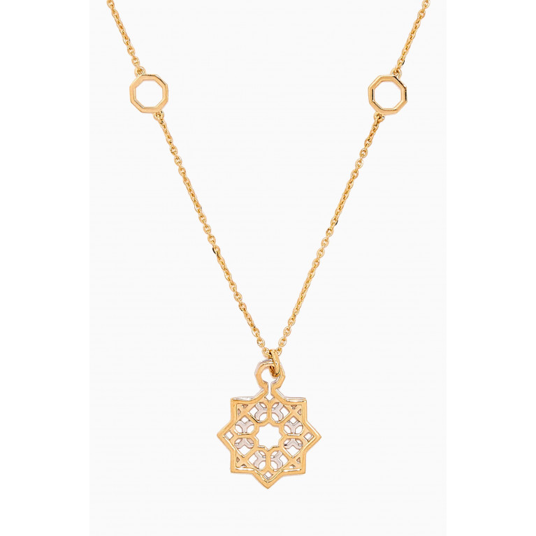 Damas - Al Qasr Star Necklace in 18kt White & Yellow Gold