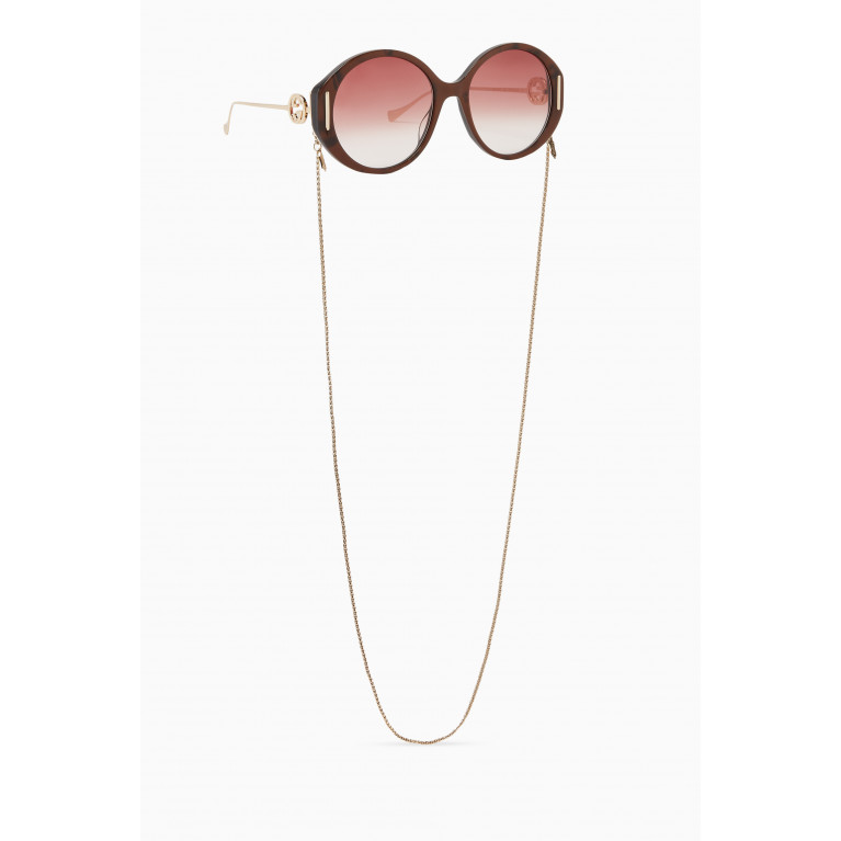 Gucci - Round Sunglasses in Acetate Brown