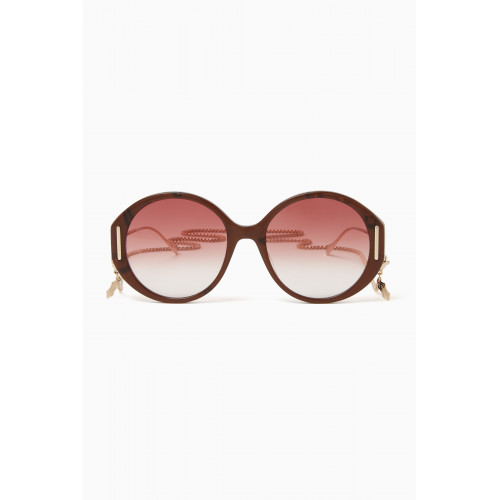 Gucci - Round Sunglasses in Acetate Brown