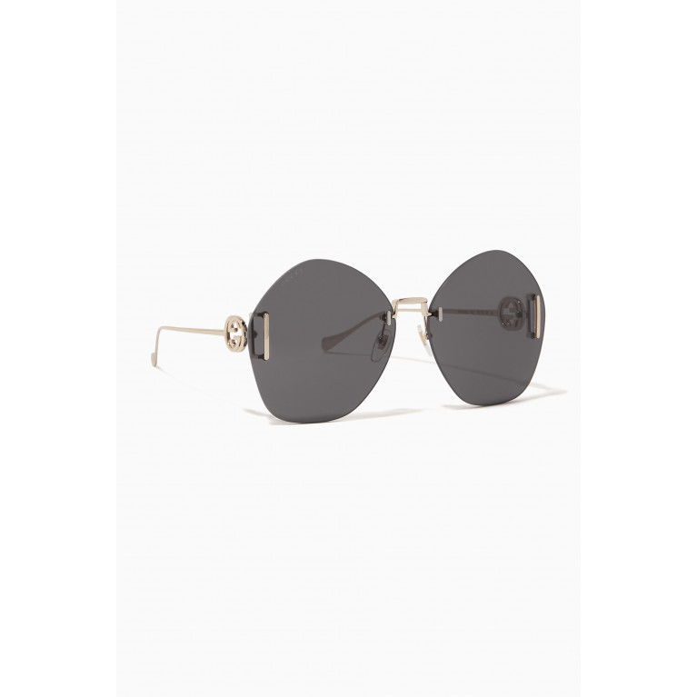Gucci - Geometric Sunglasses in Metal