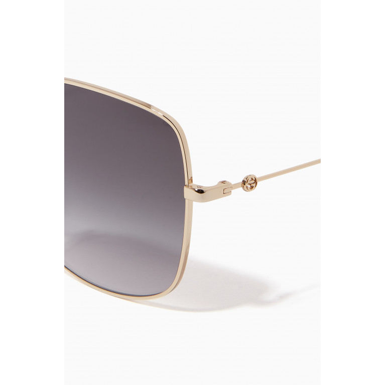 Gucci - Square Sunglasses in Metal