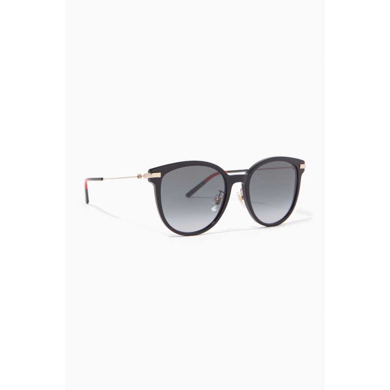Gucci - Round Cat Eye Sunglasses in Acetate Black