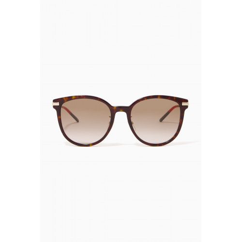 Gucci - Round Cat Eye Sunglasses in Acetate Brown