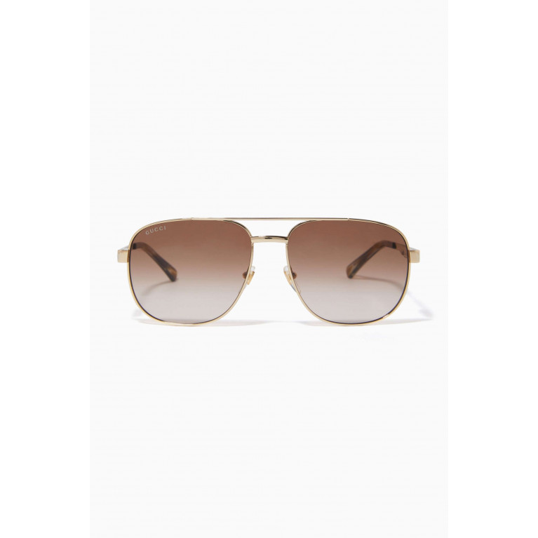 Gucci - Navigator Frame Sunglasses in Metal