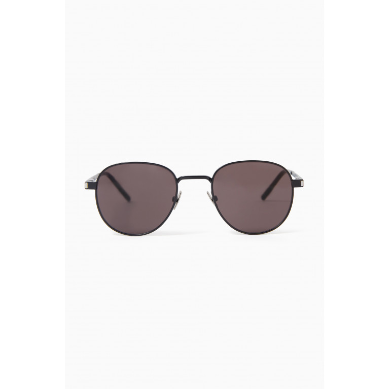 Saint Laurent - SL 555 Round Sunglasses in Metal Black