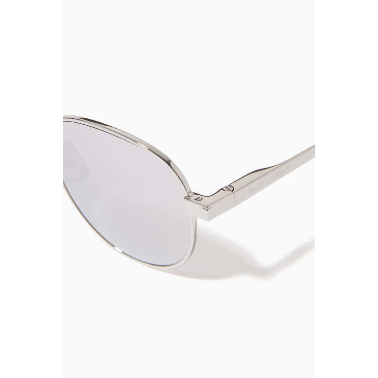 Saint Laurent - SL 555 Round Sunglasses in Metal