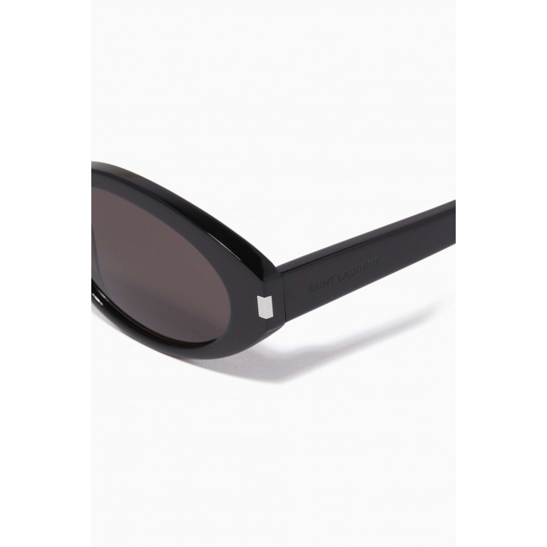 Saint Laurent - Rounded Cat-eye Sunglasses in Acetate Black