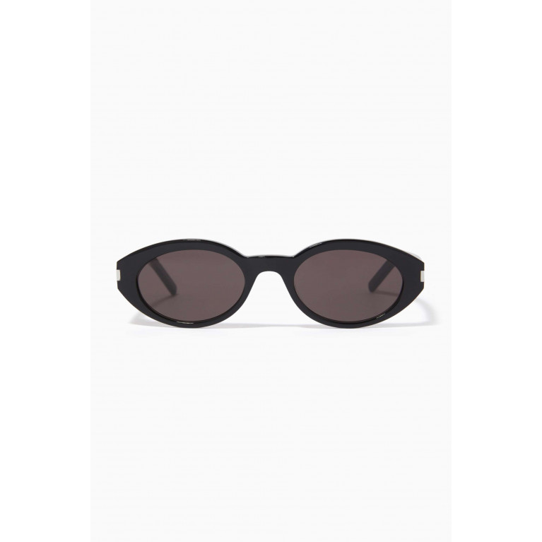 Saint Laurent - Rounded Cat-eye Sunglasses in Acetate Black
