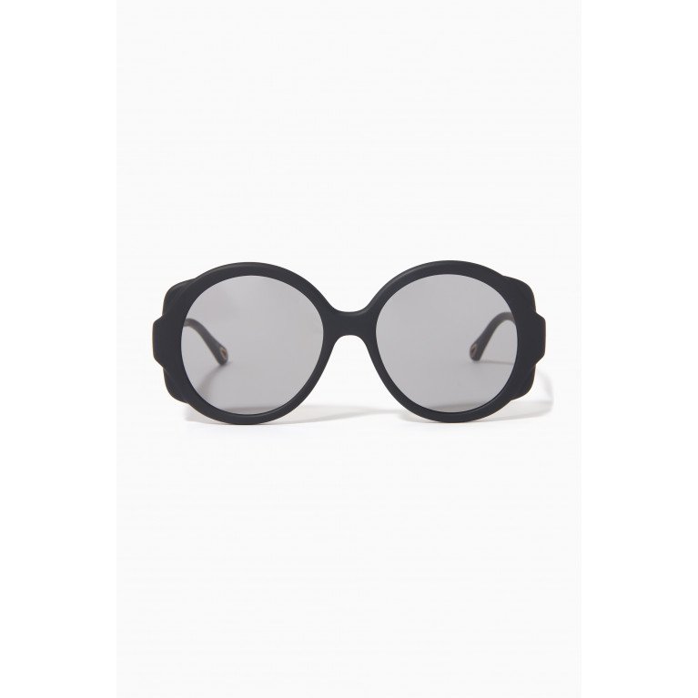 Chloé - Mirtha Round Sunglasses in Acetate Black