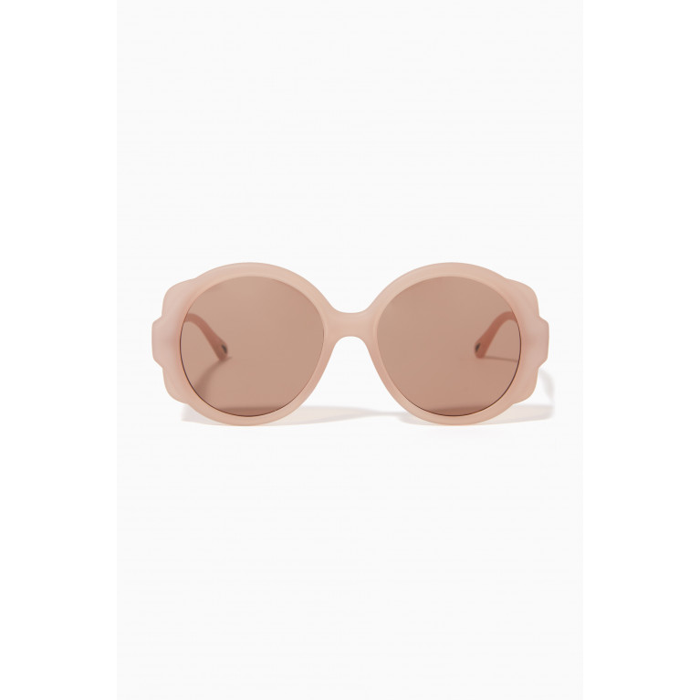 Chloé - Mirtha Round Sunglasses in Acetate Pink