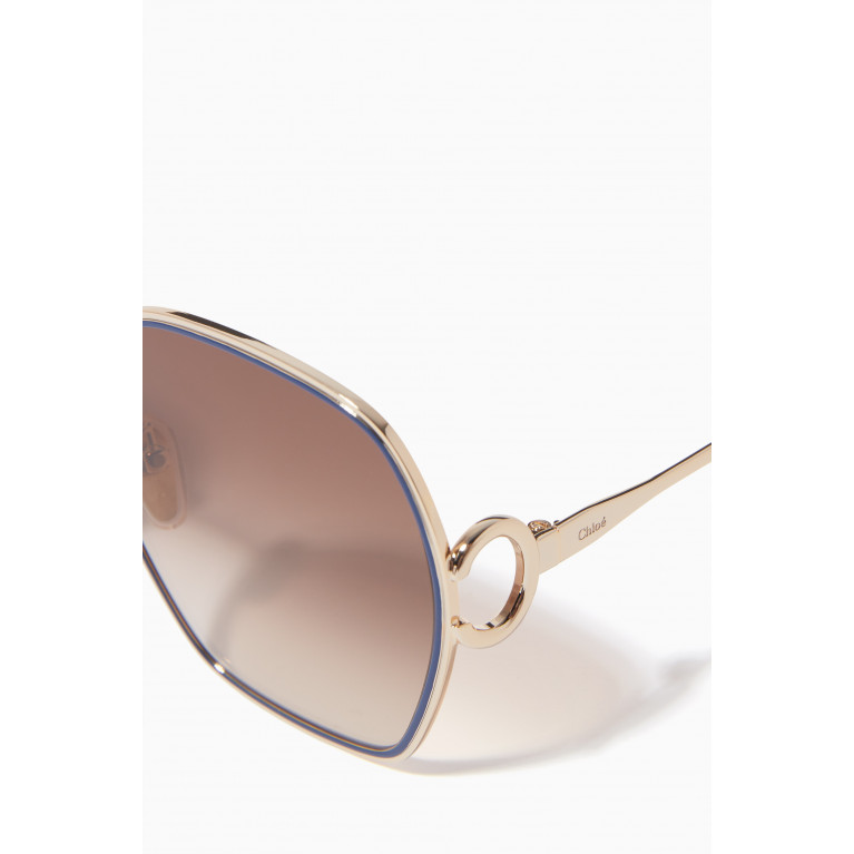 Chloé - Stora Oversized Sunglasses in Metal