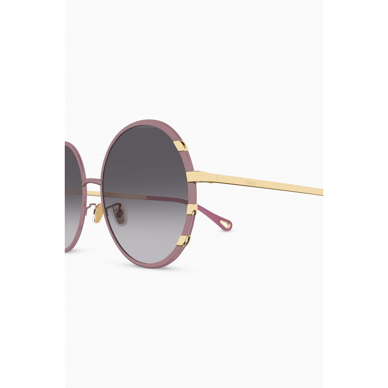 Chloé - Celeste Round Sunglasses in Metal Purple