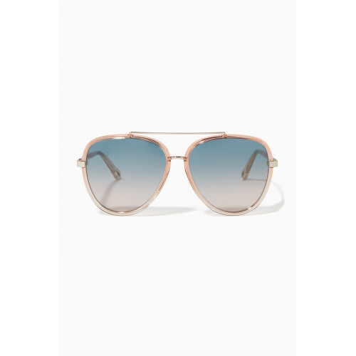 Chloé - Franky Aviator Sunglasses in Metal Orange