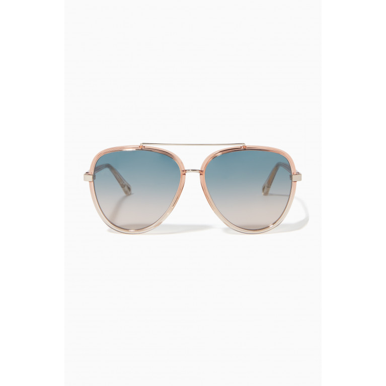 Chloé - Franky Aviator Sunglasses in Metal Orange