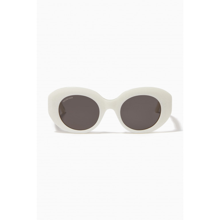 Balenciaga - Round Sunglasses in Acetate White