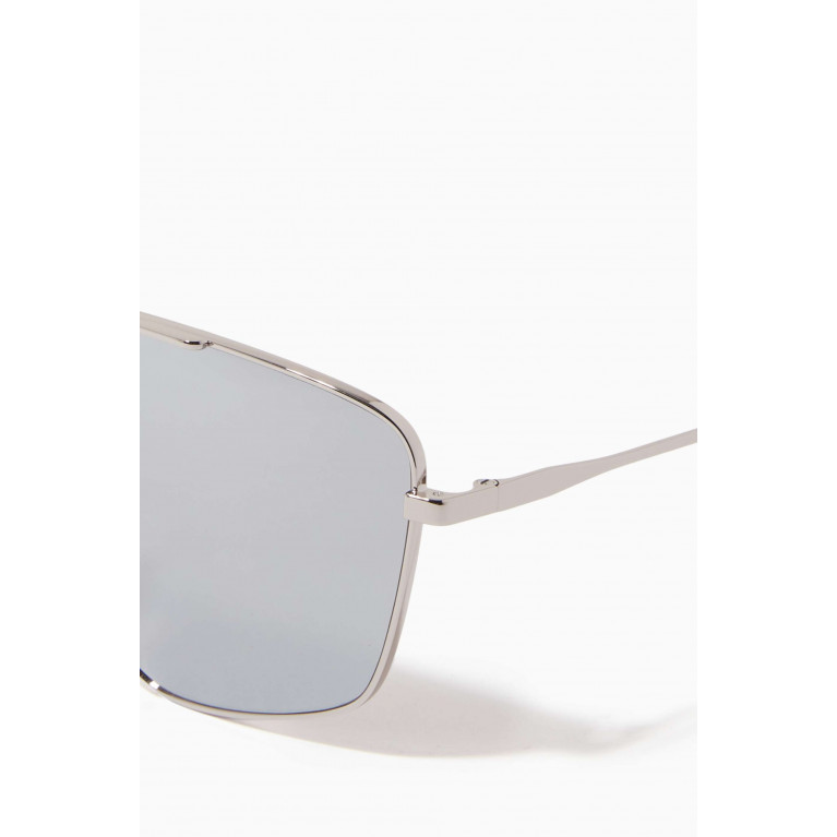 Balenciaga - Tag 2.0 Navigator Sunglasses in Metal Silver