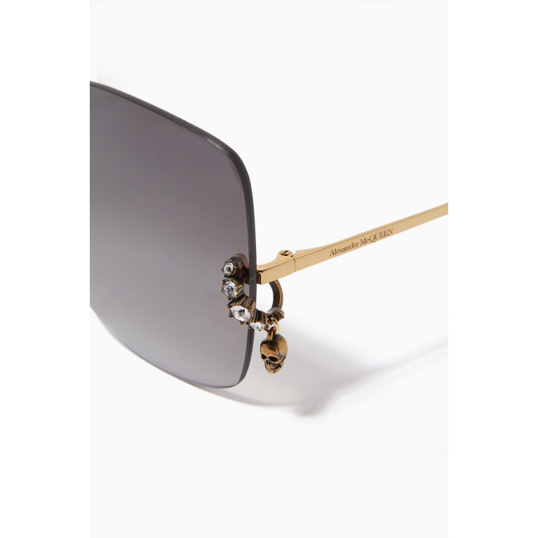 Alexander McQueen - Skull Charm Sunglasses in Metal