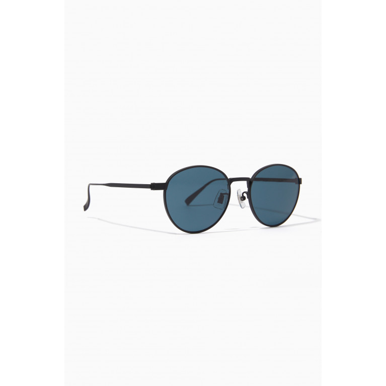 Dunhill - Round Frame Sunglasses in Titanium Black