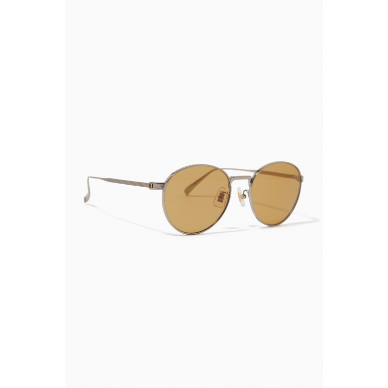 Dunhill - Round Frame Sunglasses in Titanium Gold