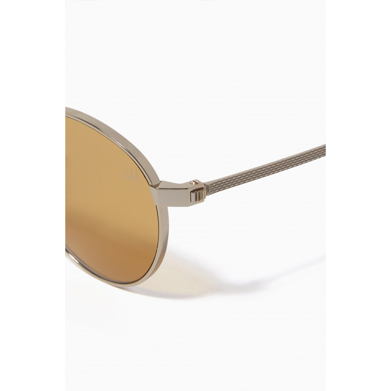 Dunhill - Round Frame Sunglasses in Titanium Gold