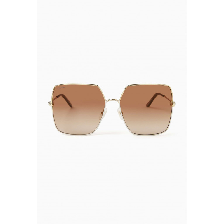 Cartier - Oversized Square Sunglasses in Metal