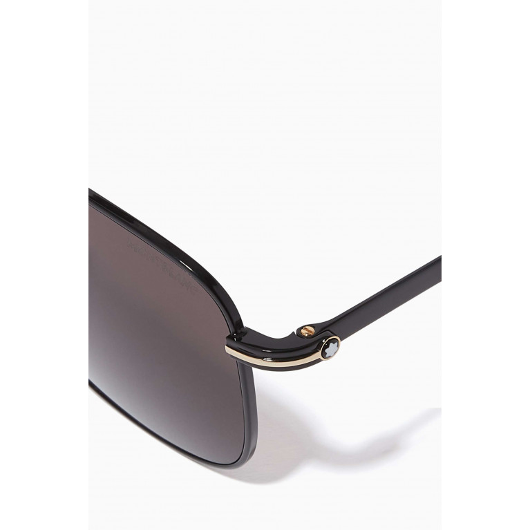 Montblanc - XL Square Sunglasses in Metal Black