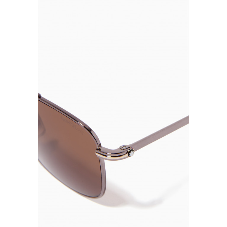 Dunhill - XL Square Sunglasses in Metal Grey