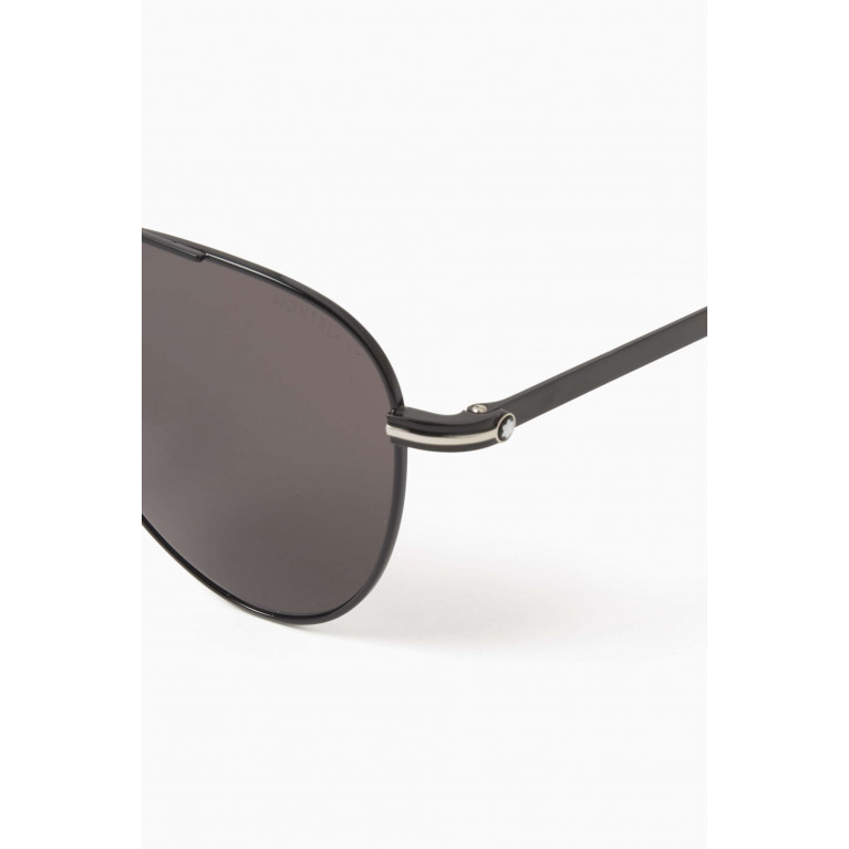 Dunhill - XL Aviator Sunglasses in Metal Black