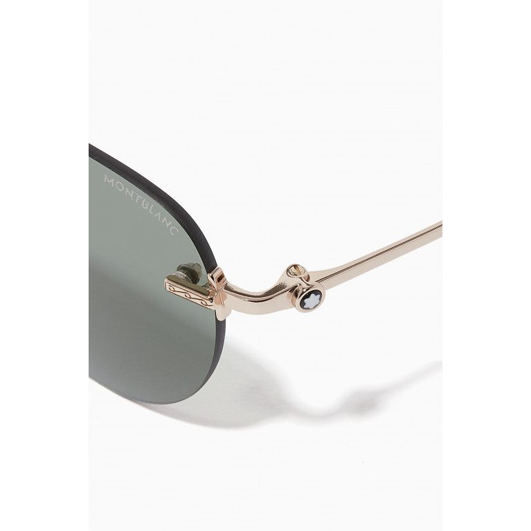 Dunhill - Round Frame Sunglasses in Metal Gold