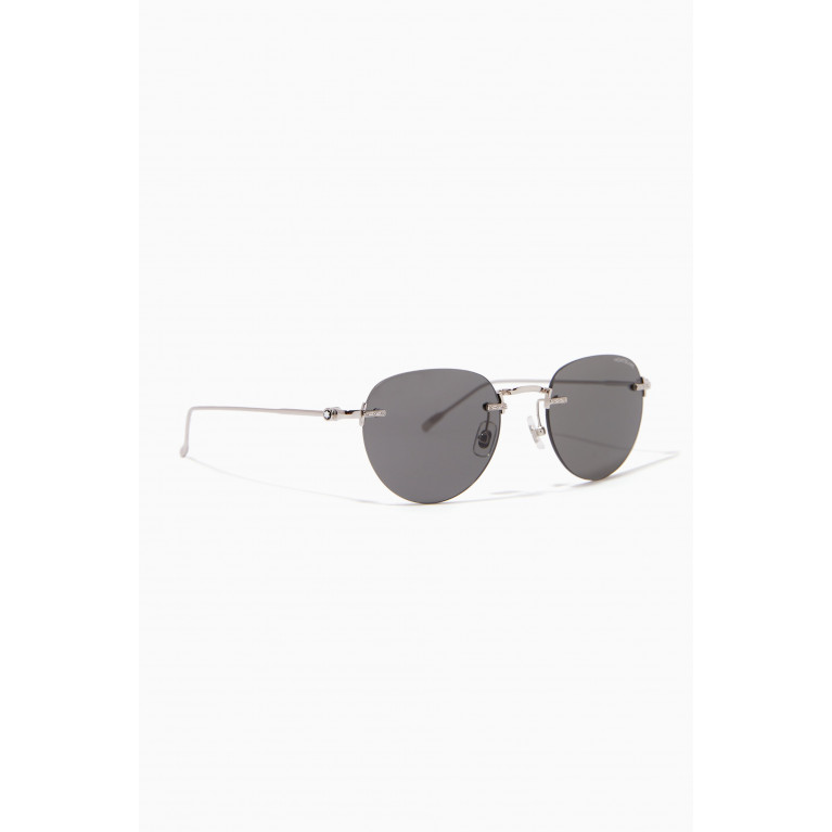 Dunhill - Round Frame Sunglasses in Metal Silver