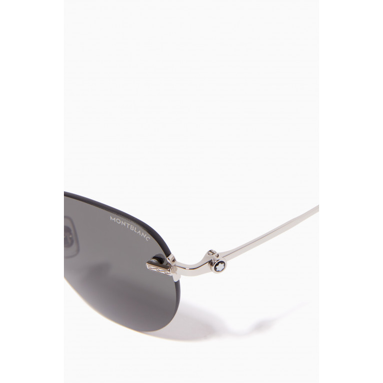 Dunhill - Round Frame Sunglasses in Metal Silver
