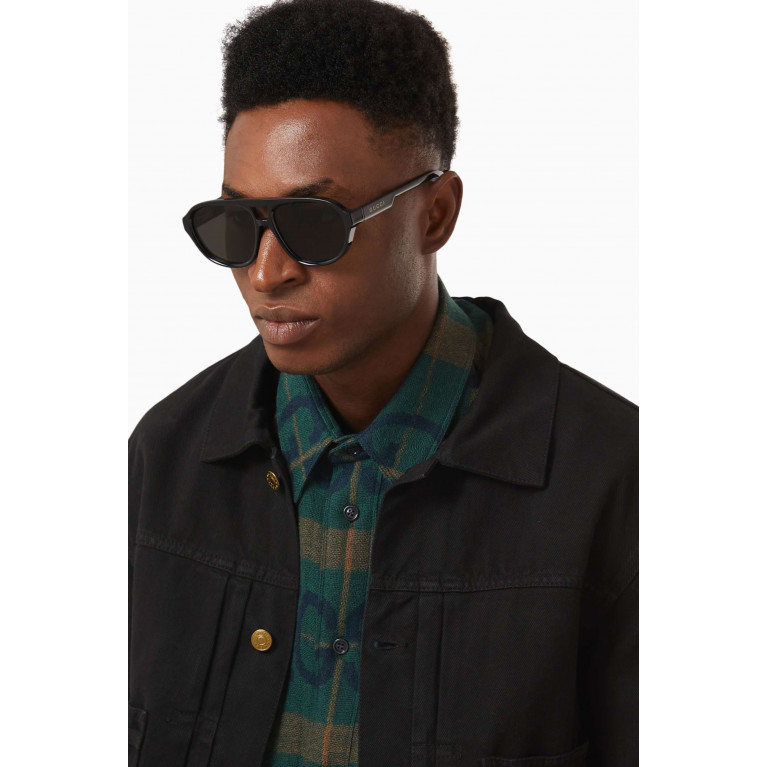 Gucci - Injection Framed Sunglasses in Acetate Black