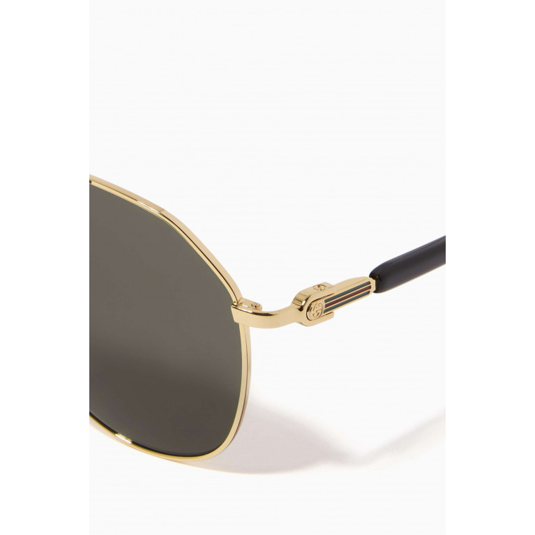 Gucci - XL Round Frame Sunglasses in Metal