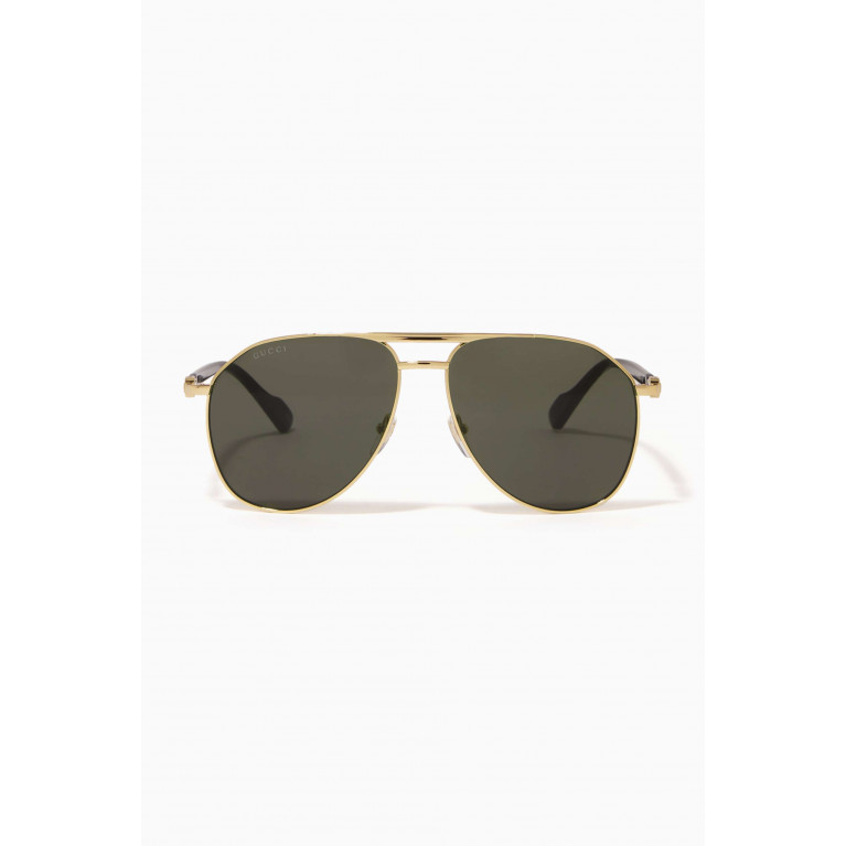 Gucci - XL Round Frame Sunglasses in Metal