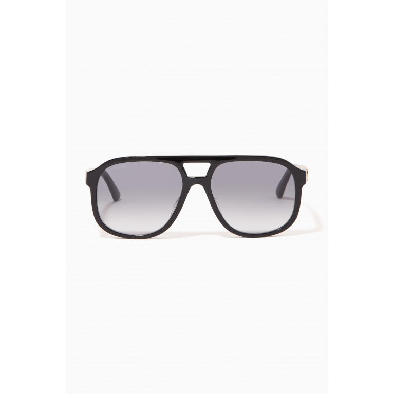 Gucci - Injection Logo Framed Sunglasses in Acetate Black