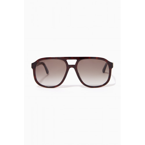 Gucci - Injection Logo Framed Sunglasses in Acetate Brown