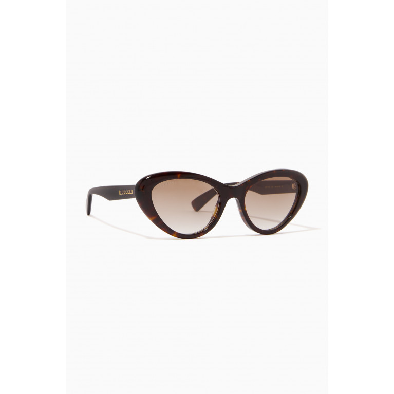 Gucci - Cat Eye Sunglasses in Acetate Brown